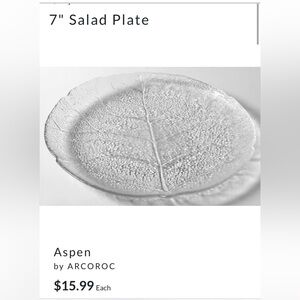 Aspen by Arcoroc 7 Inch Salad Plates